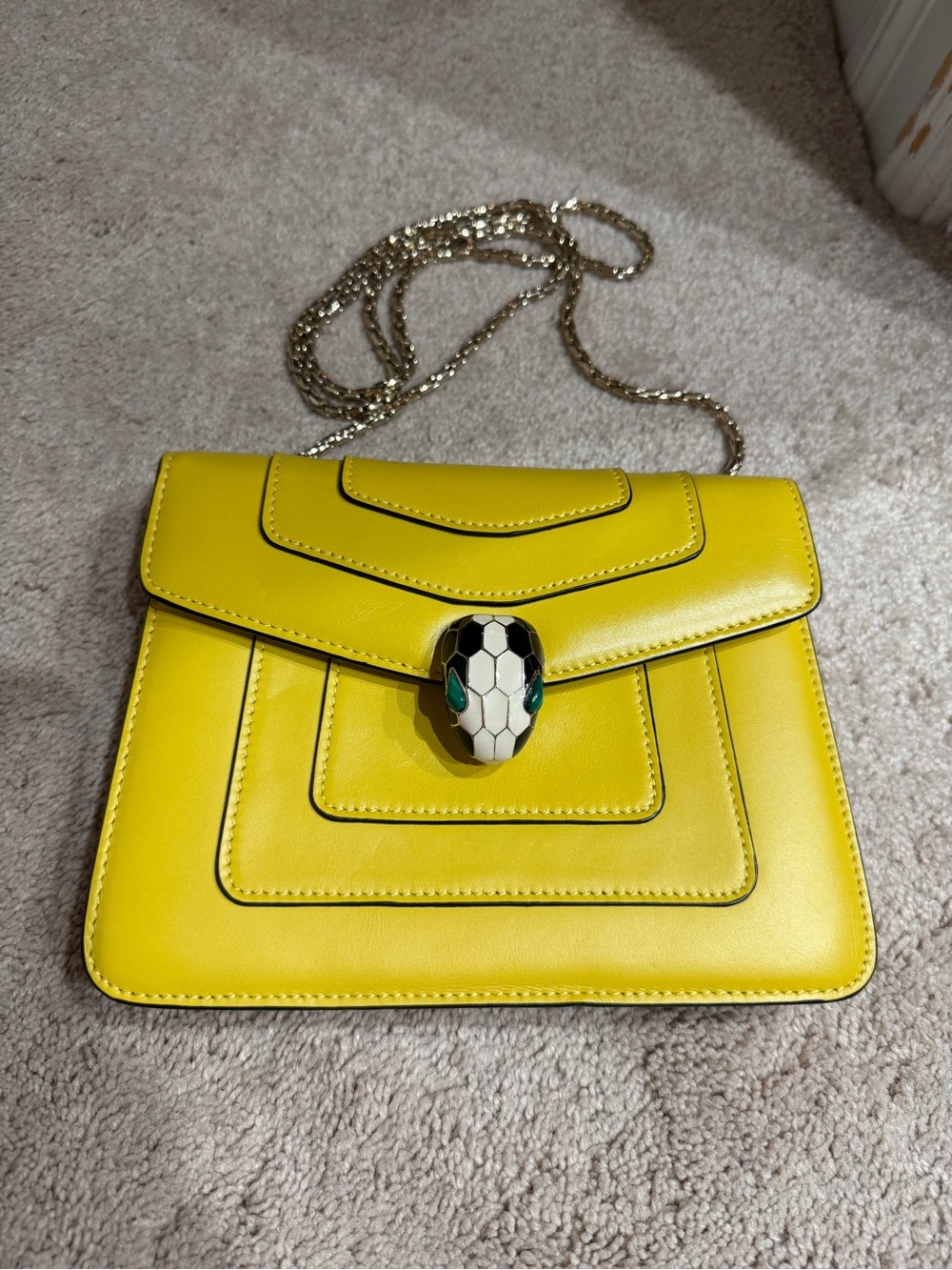 BVLGARI Yellow Serpenti Accent Crossbody Bag